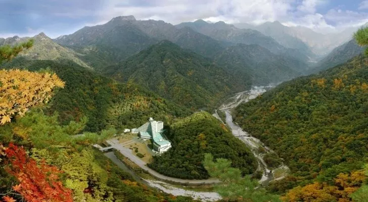 Luscious green mountains in North Korea