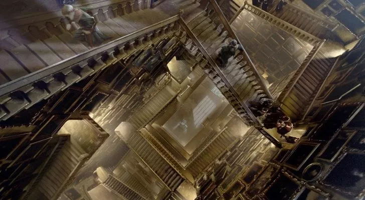 A labyrinth of stairs found at Hogwarts