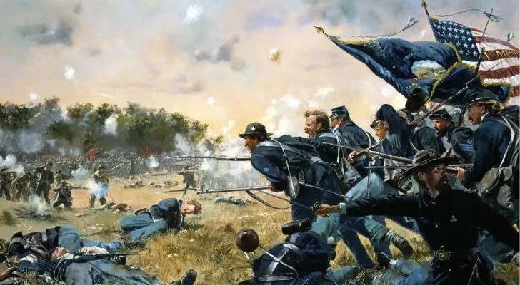 Soldiers fighting in the American Civil War