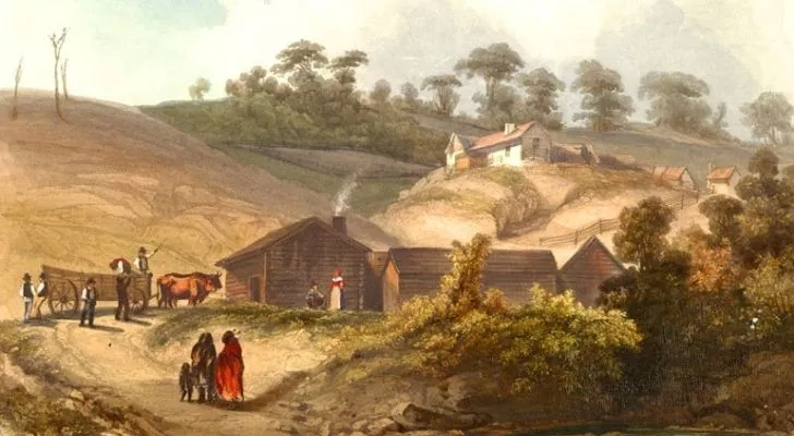 An artist impression of the fur trade